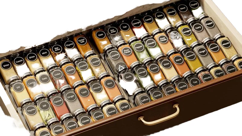 Seasoning Storage Shelf 4 Layers Seasoning Organizer Drawer Metal Kitchen Spice Storage Tray