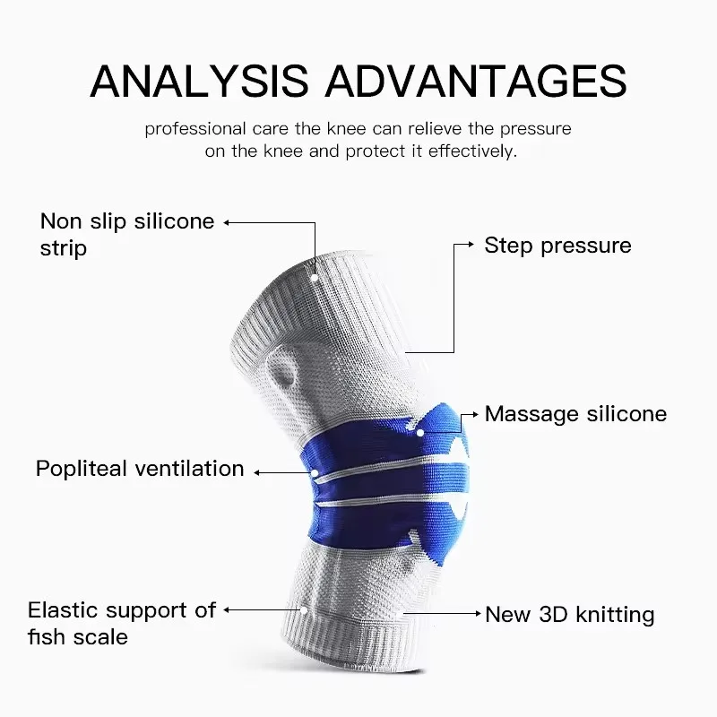 Men And Women Nylon Sports Silicone Knee Joint Protective Cover Basketball Men Knee Fitness Compression Knee Sleeve For Running