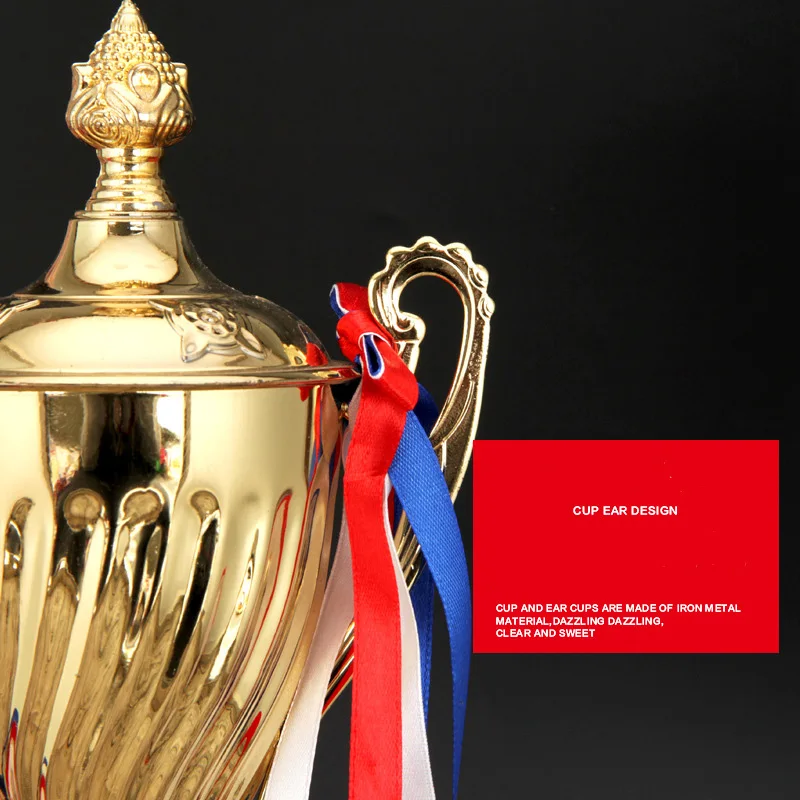 Factory wholesale price trophies and medals custom logo Gold plating process metal trophy