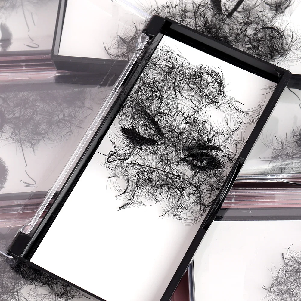 Custom 3D-10D Pre Made Volume Fan Eyelash Extensions Bulk Pro Made Handmade Loose Fan Lashes