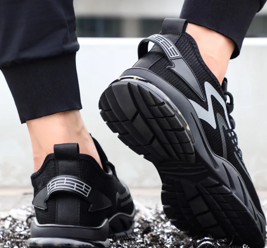 2024 new fashion flying mesh upper breathable casual running men sport running shoes safety shoes
