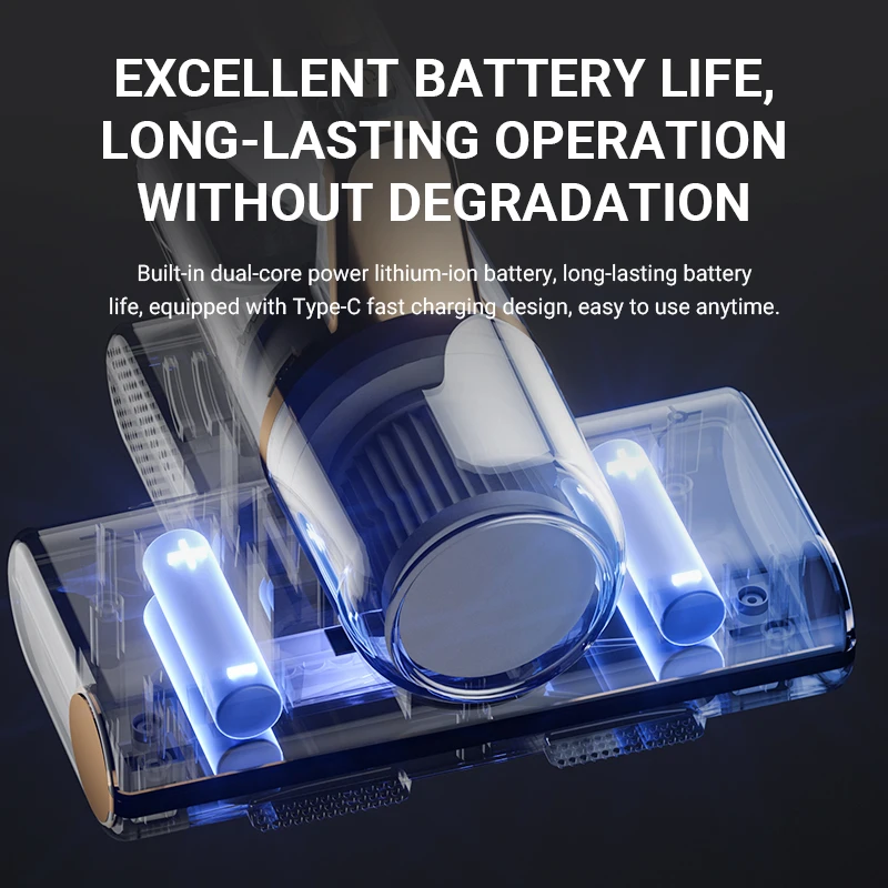 Home Supplies Portable Mattress Vacuum Mite Remover Cordless Handheld Cleaner Powerful Suction For Cleaning Bed Pillows