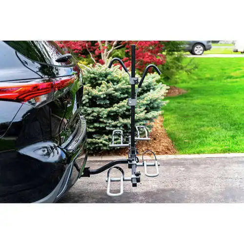 Aluminum Heavy Duty Hitch Mount Motorcycle Rack Sliver Folding Motorcycle Carrier With Loading Ramp