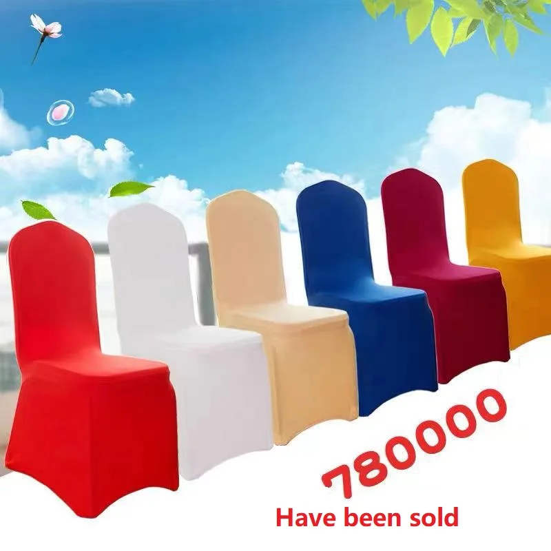 customize chair cover  printing logo   slipcover  Chair cap  White chair covers are used for wedding party events