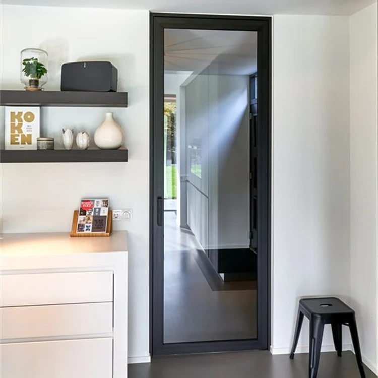 Hot sale cheap white bedroom single aluminium glass swinging door