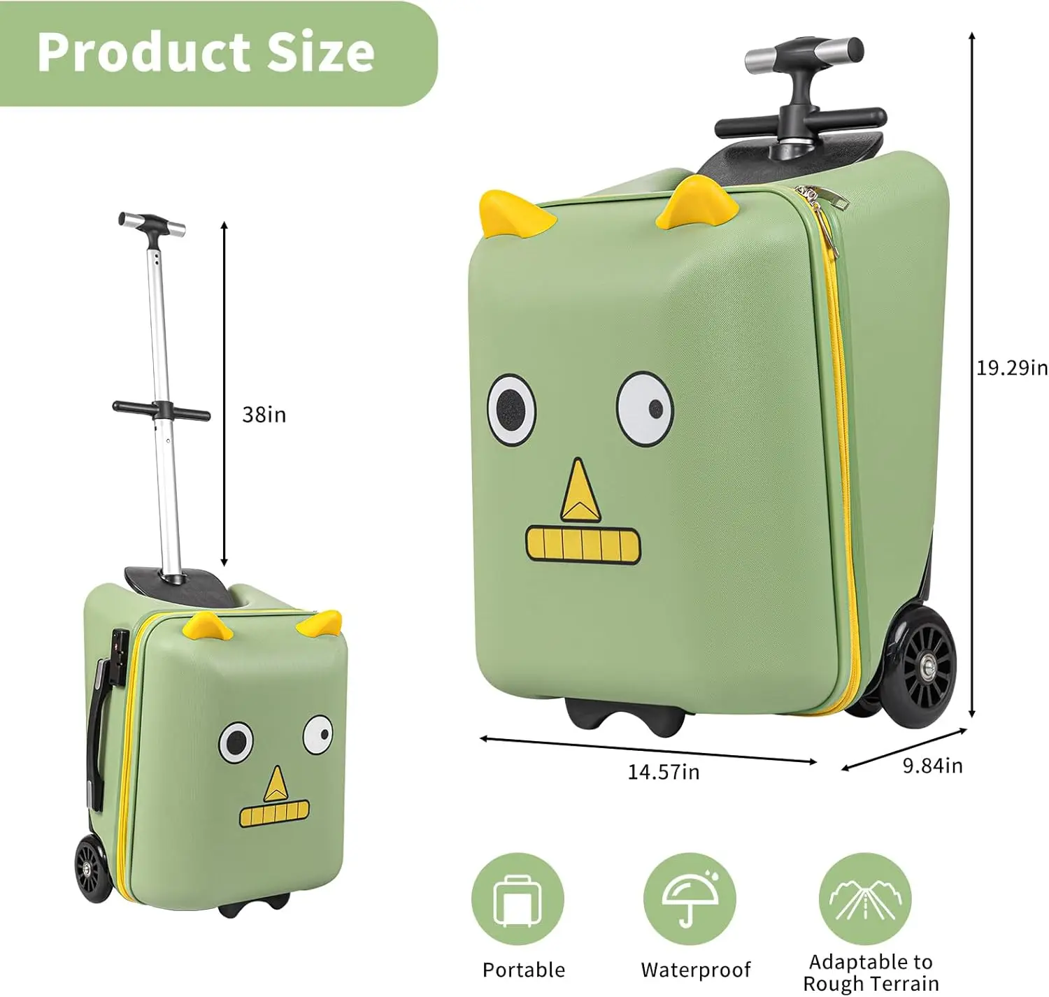 OEM Ride on Suitcase for Kid 20 inch Hardside Kids Luggage Ride on Large Suitcases with Child Seat Design Help Your Child Travel
