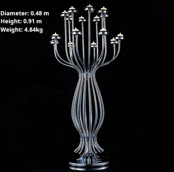 6 головок Золотой металлический подсвечник высокий хрустальный роскошный свадебный для украшения стола