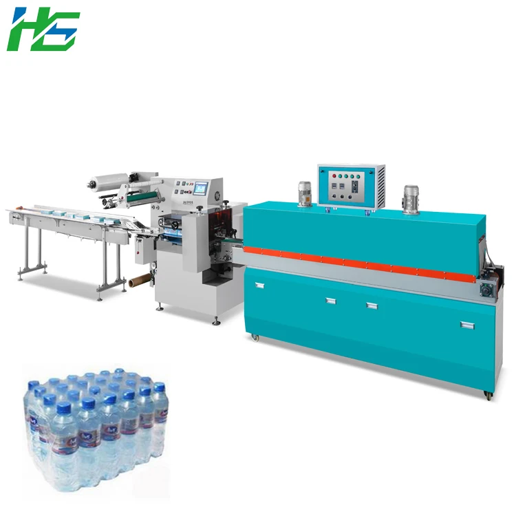 Hongshuo HS-SRR-460  Fully Auto Large  Heat Shrink Film Wrapping Machine for Paper Bowl Cup Noodle Food Production Line