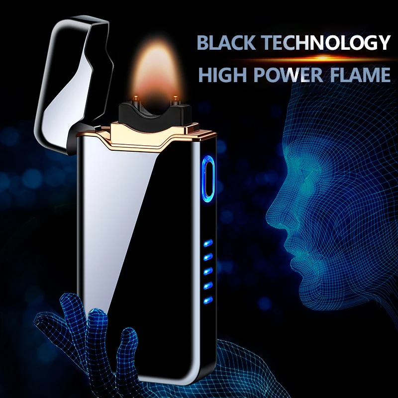 HL-818 мощная ветрозащитная зажигалка светодиодная перезаряжаемая usb-зажигалка для сигарет