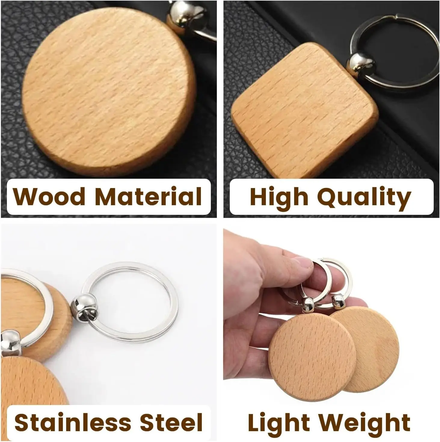 Daily Life Convenient Use Decoration Different Shape Wooden Keychain Blank
