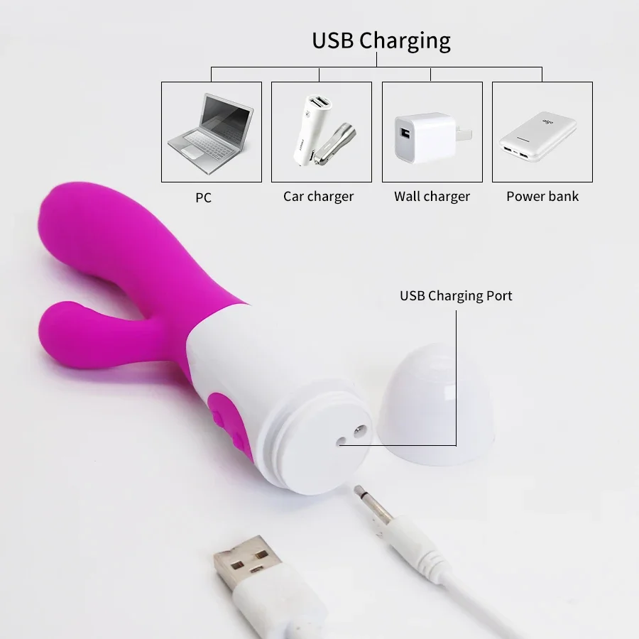 Powerful Rabbit Vibrator for Women G Spot Female Clitoris Stimulator Clit Silent Vibrating Dildo Adult Goods Best Sex Toys