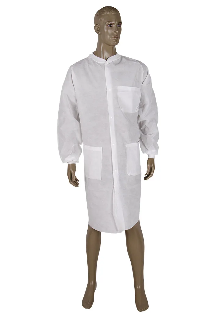 PP SMS Lab Coat Disposable Surgical Gown Hospital Protective Jacket disposable gowns with Knitted Cuffs and Collar