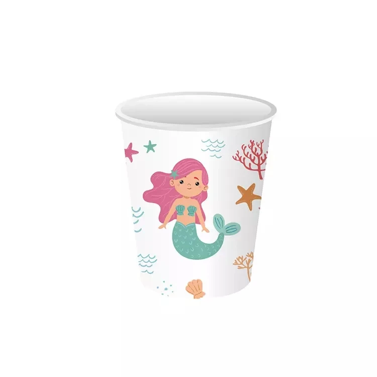 Nicro Lets Little Mermaid Theme Children Baby Shower Party Supplies Disposable Paper Girl Birthday Tableware Table Decoration