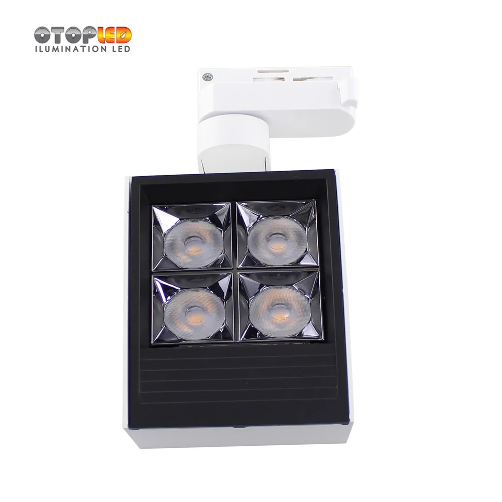 3phase rail with 36w square grille spots led track light adjustable lights