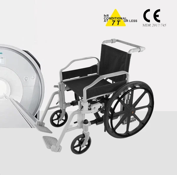 MR SAFE Plastic wheelchair factory/ for MR room use 7.0 Tesla MR equipment/CE certified