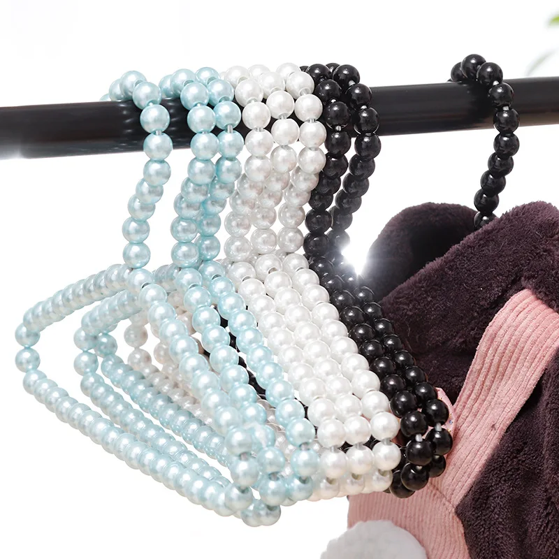 Factory wholesale thick iron wire pearl pet hanger matching clothes pet supplies