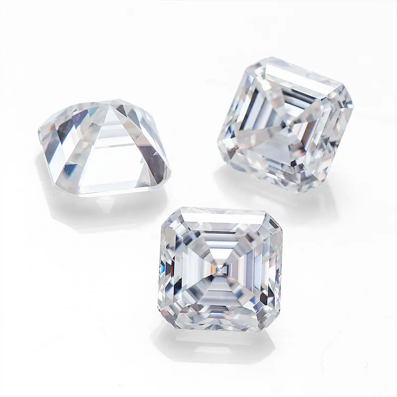 manufacturers wholesale jewelry ring square asscher cut D color moissanite stone