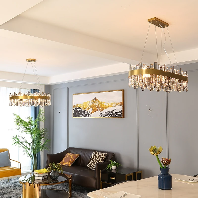 Postmodern light luxury chandelier living room lamp Nordic style simple crystal lighting creative designer bedroom lamp