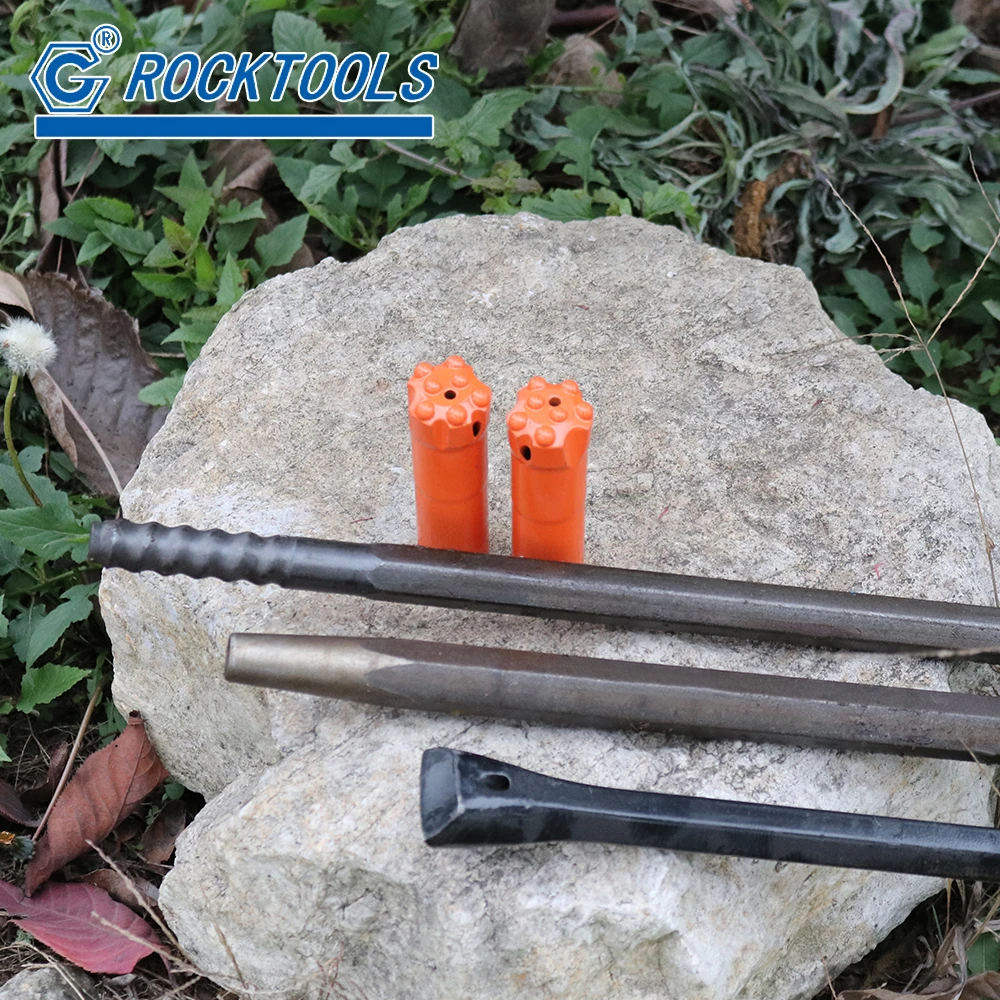 Top Hammer Small Hole Rock Tool Taper Button Bit Integral Drill Rod for Stone Mining Drilling