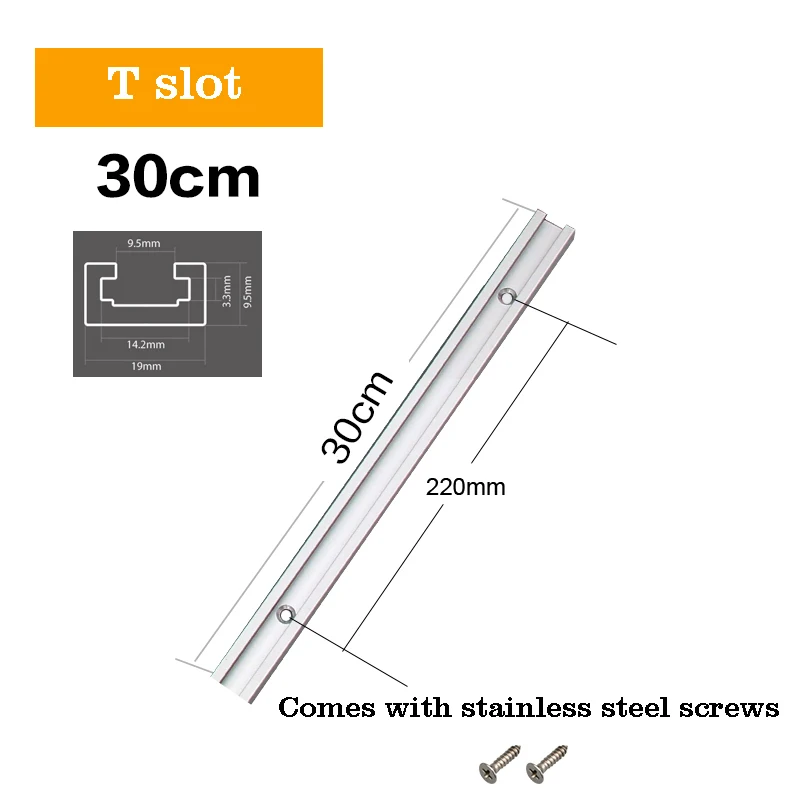 Type 19 Aluminum Alloy T Slot Slide Miter Track Chute Rail T-tracks Clamp DIY Woodworking Saw/Router Table Workbench Tools
