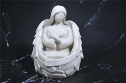 Whole sale resin candle holder figurine with led candle