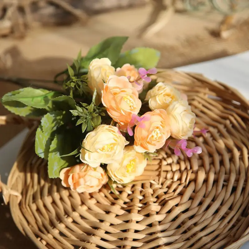 China high quality wholesale artificial flowers head factory price cheap silk plastic rose flower