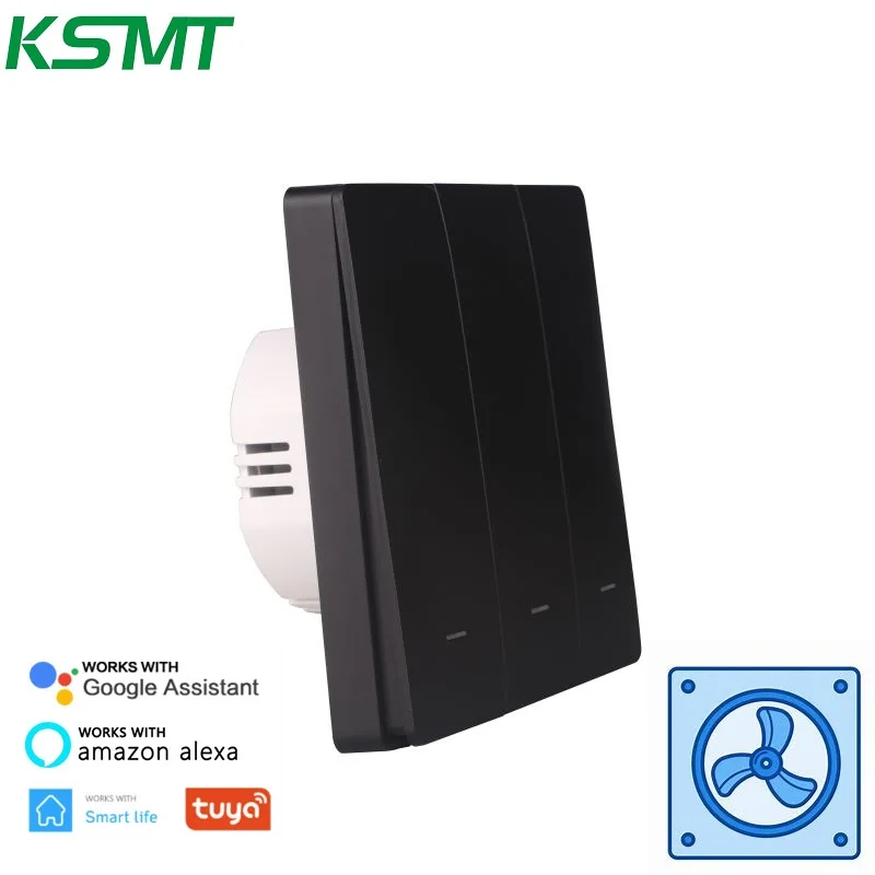 Kaisi Smart Life Wireless Push Button Switch EU 86 Size Voice Control Timer Alexa Google WiFi Smart fan Light Wall Switch