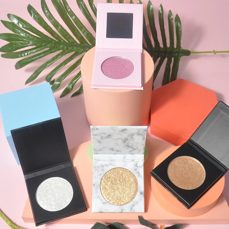 Factory Wholesale Face Makeup Pressed Powder Highlight Private Label Single Palette Shimmer Highlighter