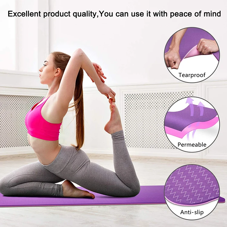 Yoga all purpose Extra Thick High Density Anti Tear Exercise Yoga Mat with Carrying Strap