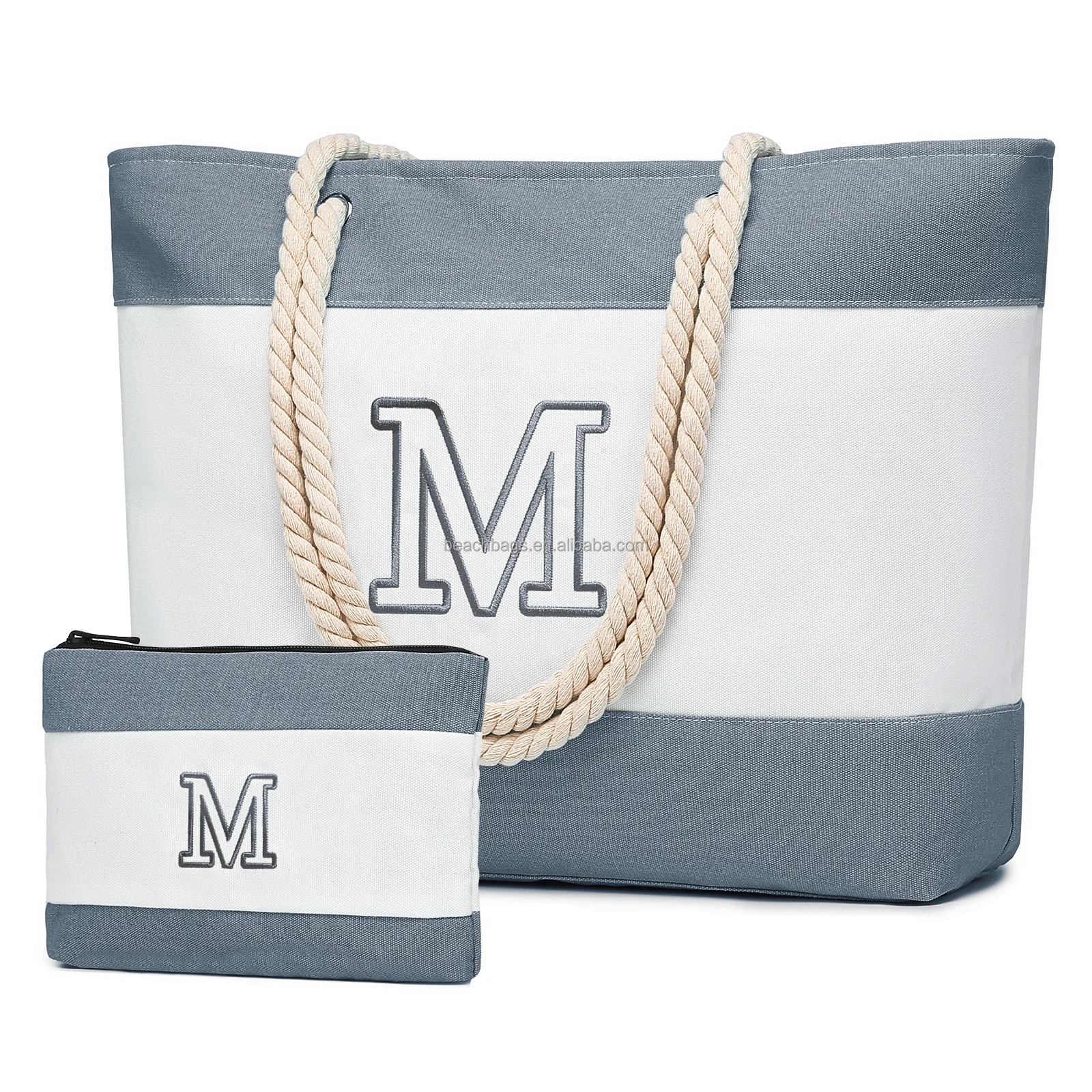 Custom high quality Waterproof Surface bolsas de mujer beach tote bag Large Capacity Reinforced & Soft Handle beach bag set