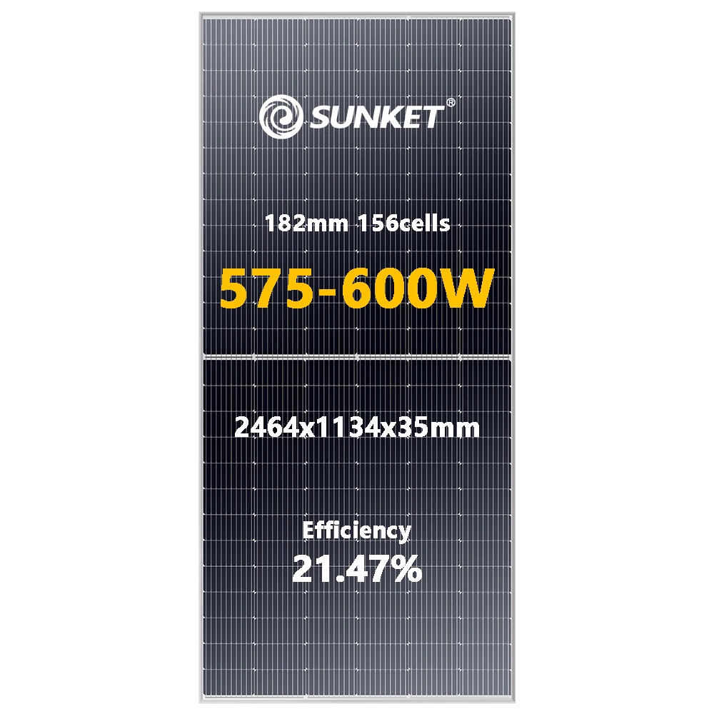CE TUV MCS Sunket good quality and high power solar panels for sale 182mm 156 cells 580w 590w 600watt