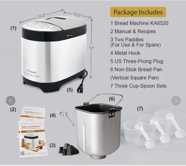 KITCHENARM 29-in-1 SMART mixer machines for bread baking home use in china with Gluten Free Setting