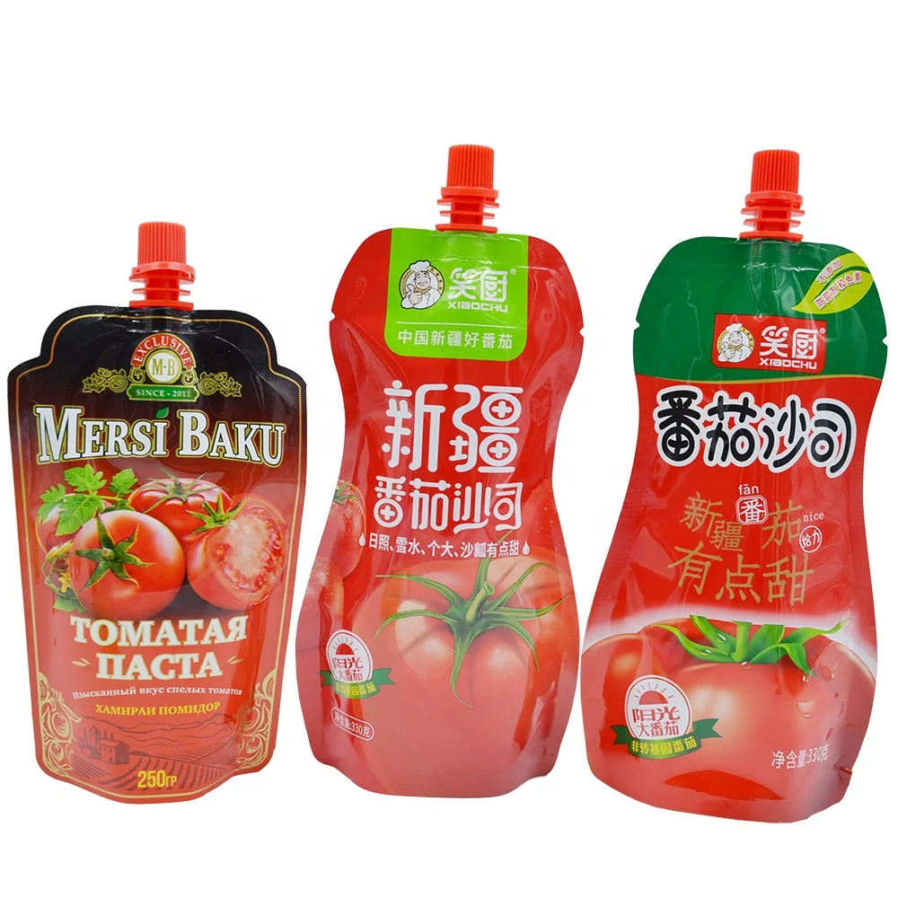 Custom Stand up Drink Bag Spout Pouch Juice Beverage Nozzle Packaging Bag Packaging Bag Ketchup Sauce Spout Pouch