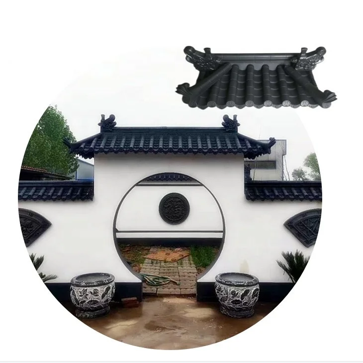 HDPE  Resin Plastic Chinese Style Artificial Antique Roof Tile