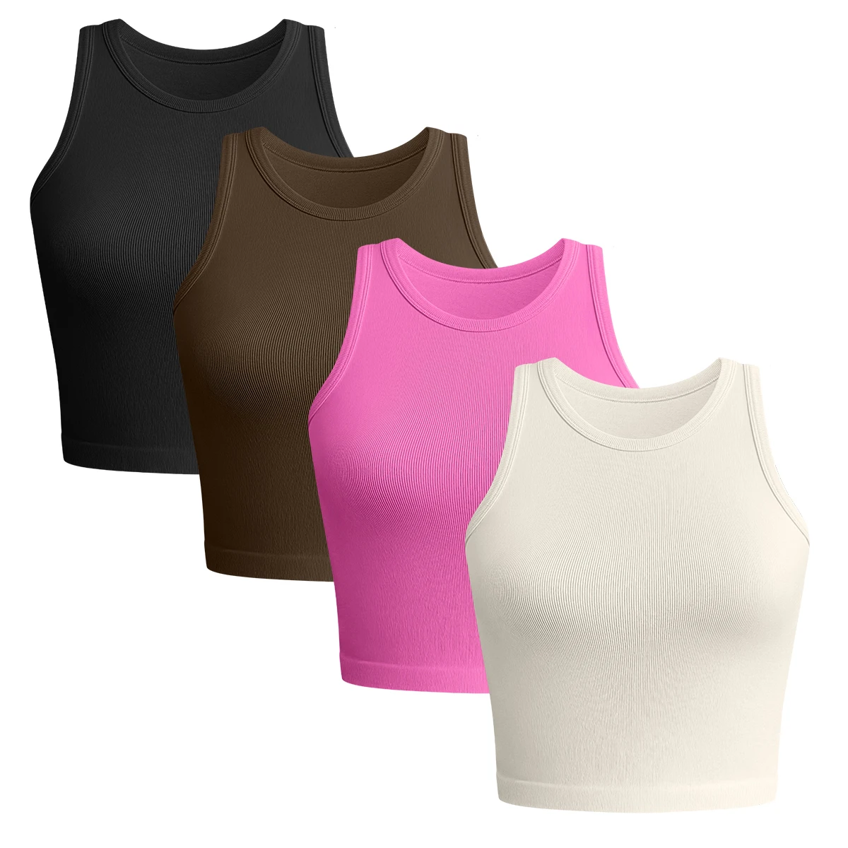 Custom Simple Round Neck Yoga Wear Woman Seamless Gym Clothing Sexy Active Wear Crop Top