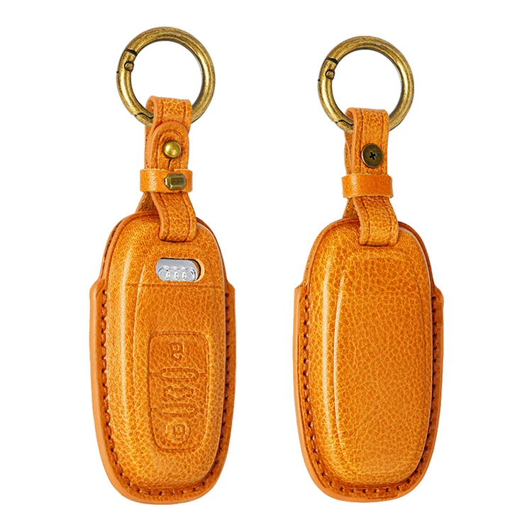Wholesale Custom Logo Genuine Leather Car Key Cover Case  For Audi A4 RS4 R8 A5 RS5 S8 A6 RS6 R8 A7 RS7