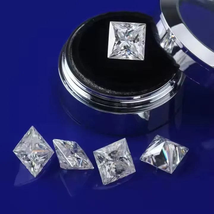 Оптовая продажа VVS1 VVS2 D 1-3CT принцесса вырезать белый свободный синтетический алмаз GIA HPHT CVD лабораторный Выращенный