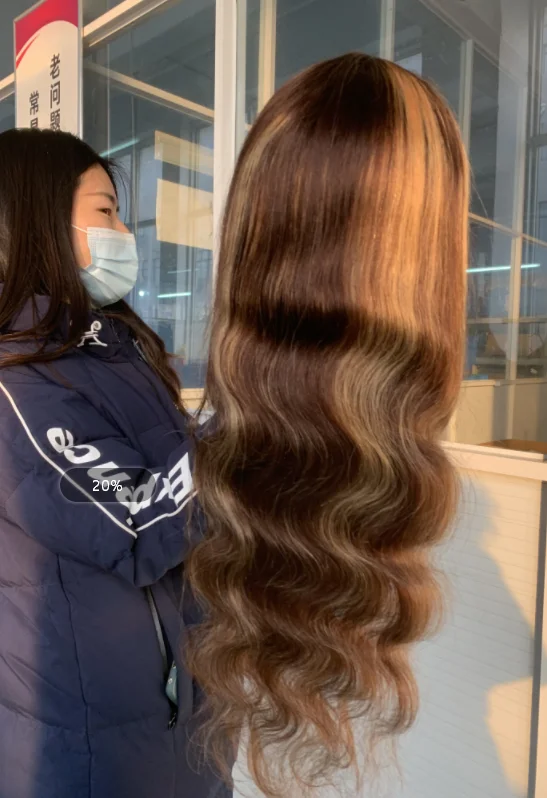 Highlight Straight Lace Front Wig P4/27 Honey Blonde Brown Pre Plucked Brazilian Remy Lace Frontal Human Hair Wigs For Women