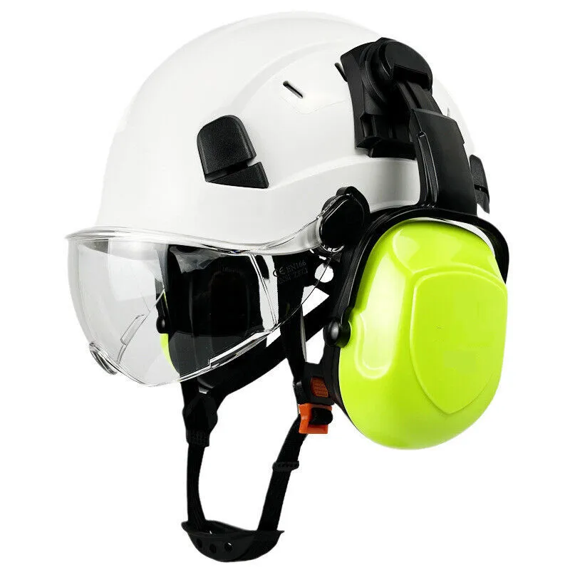 WEJUMP CE EN397 ANSI Hiking Helmets Working ABS Hard Hats Construction Safety Helmets With Vsior and earmuff