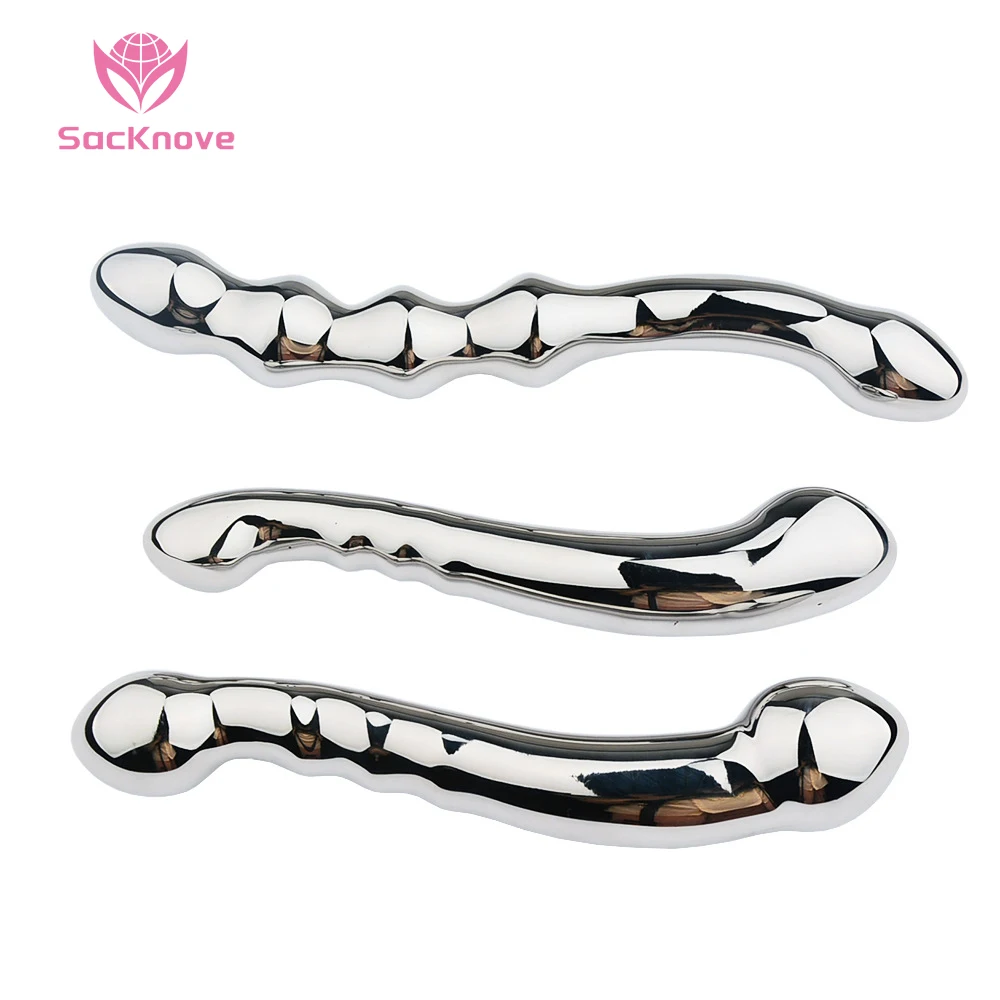 SacKnove Adult Sex Toys Dual Expander Prostate G Point Masturbation Wand Bdsm Metal Stainless Steel Butt Plug Anal Dildos