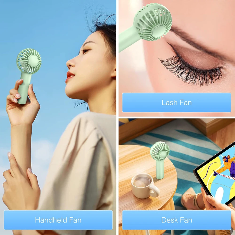 DC03 1200MAH Stylish Air-cooled USB charging Mini handheld fan with adjustable 3-speed wind speed portable fan