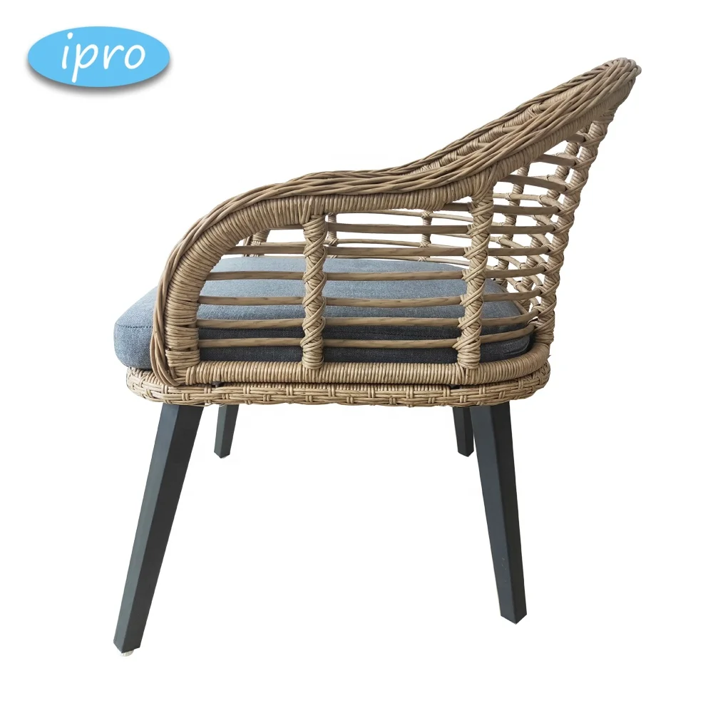 New Product Garden Sun Steel Metal Furniture with Cushion Dining Armchair Outdoor Chair