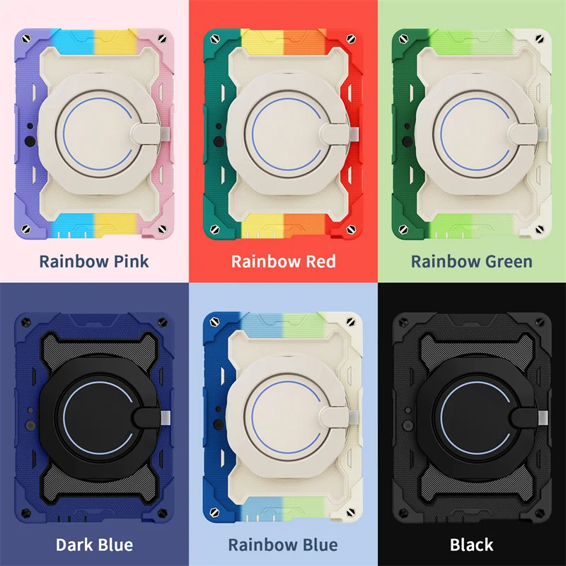 360 Rotation Armor Tablet Case For Microsoft Surface Go 1 2 3 For Huawei Matepad 10.4 11 T10 SE Kids Portable PC Silicone Cover