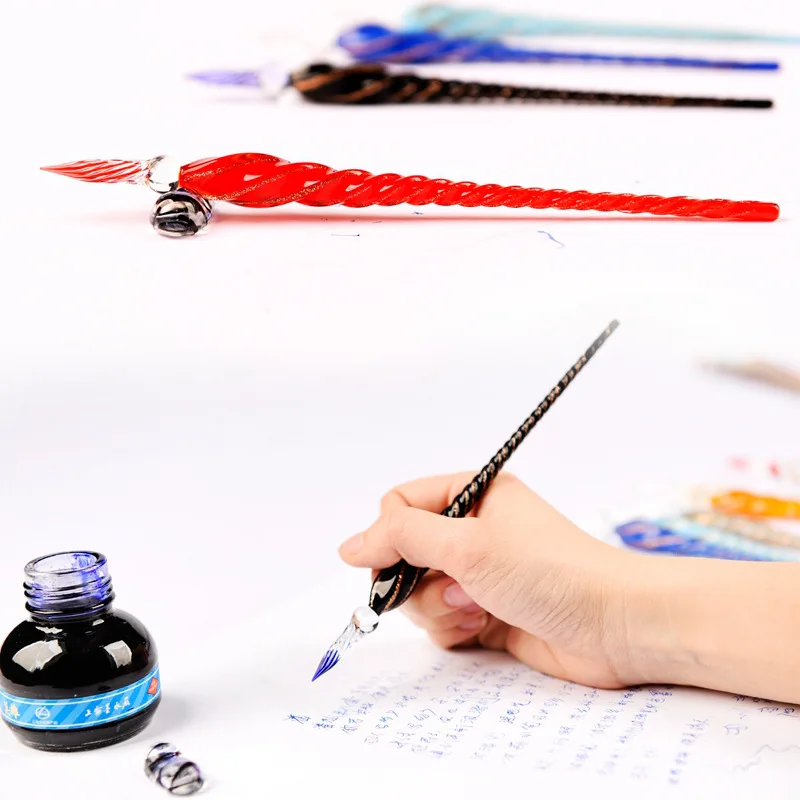 EACAJESS Wholesale creative thread signature glass dip pen business gift new strange creative products