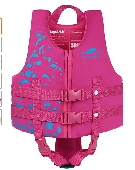 Pink color fashion design water sport kids life jacket vest for sale