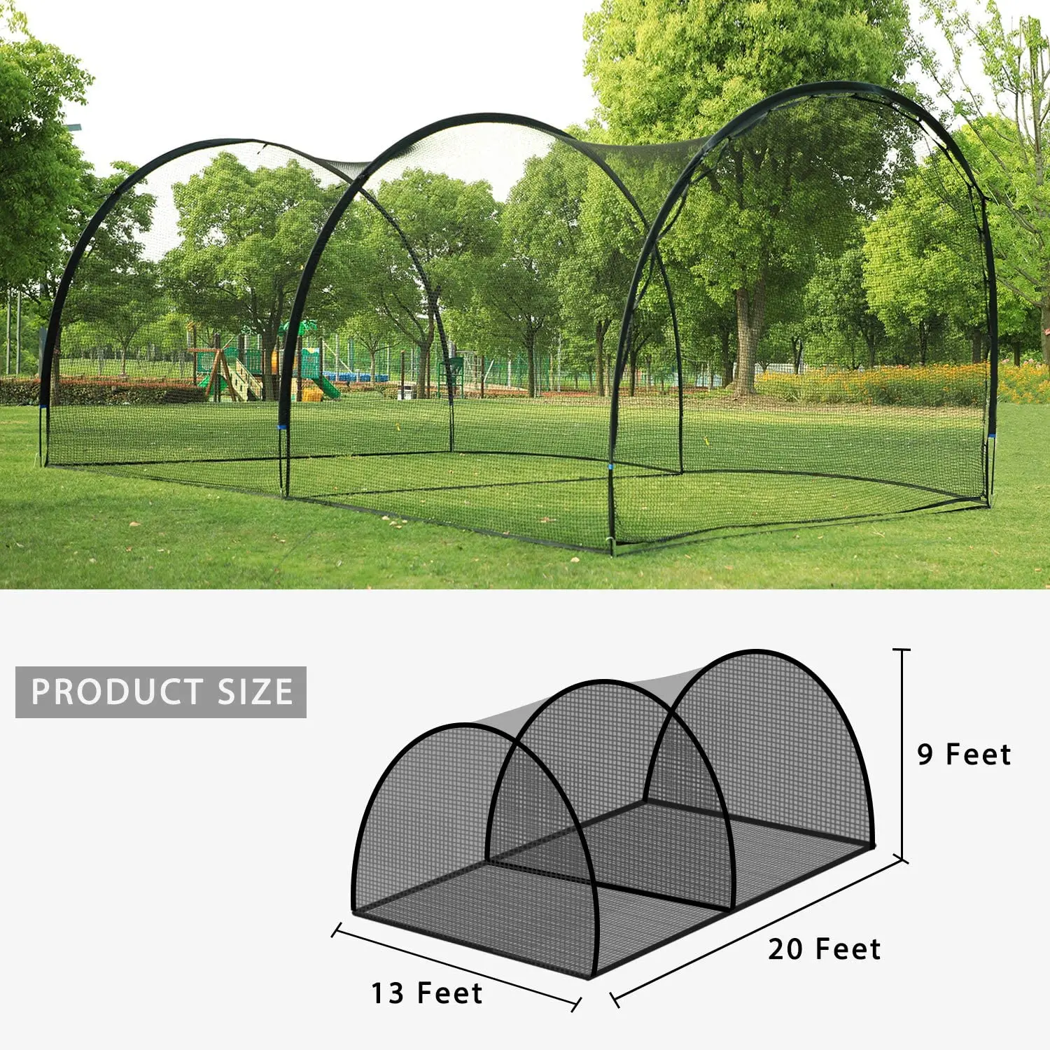 Custom Size Indoor Backyard Outdoor Training Practice Netting Tunnel Cricket Baseball