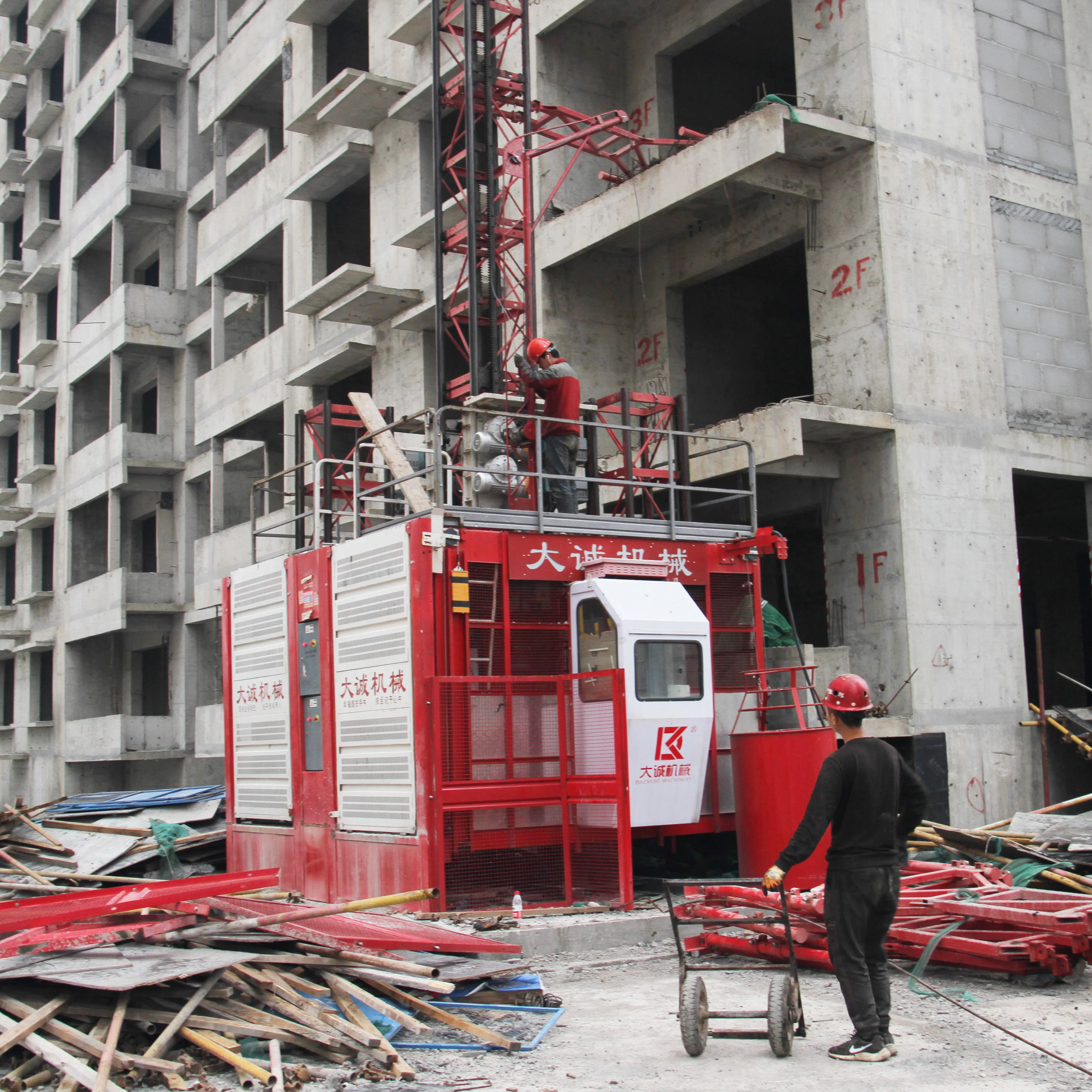 Plc Autocontrol System Electric Motor Power Rack And Pinion Building Hoist Construction Lift Construction Hoist With Ce Approved