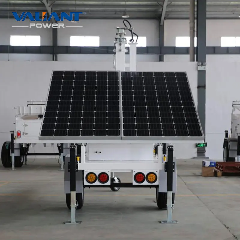 Mobile Surveillance System Outdoor Solar CCTV Camera Trailer