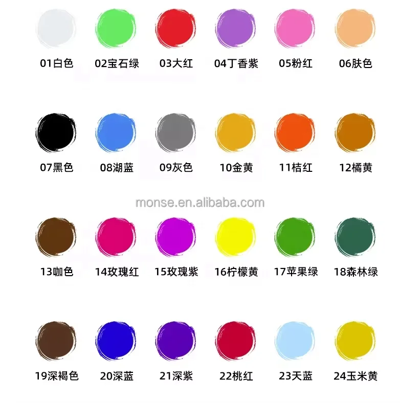 100ml Acrylic Paints for Kids Drawing Waterproof Plaster Doll Paint Coloring