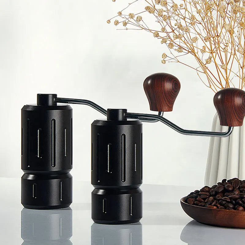Wholesale Travel Hand Shake Adjustable Speed 48mm Flat Burr Cordless Reusable Washable Manual Coffee Grinder Mill Machine